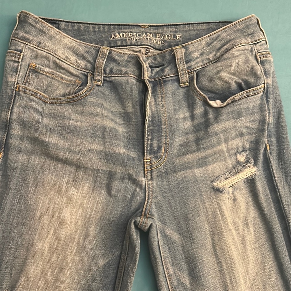 American Eagle hi-rise stretch flare jeans